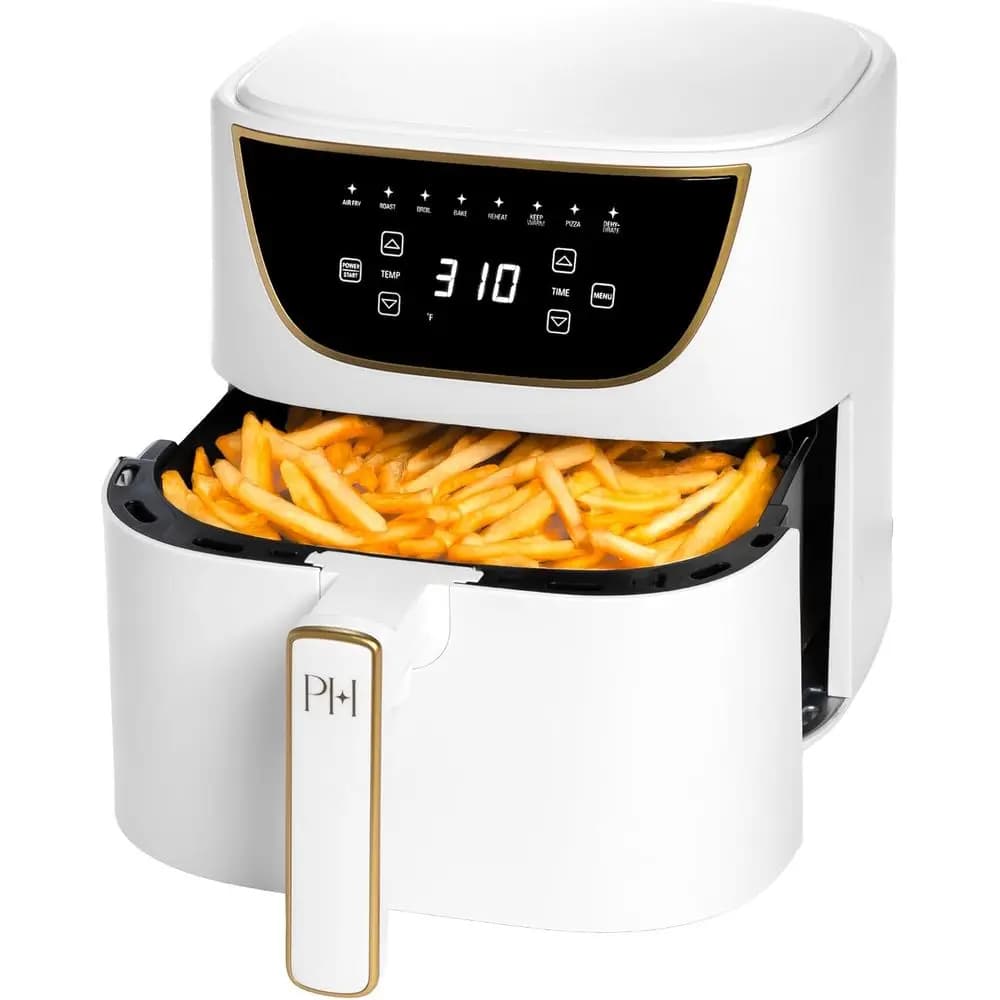 6 litre capacity air freshener, non-stick, touchscreen, multifunction 8 in 1, dishwasher safe, white
