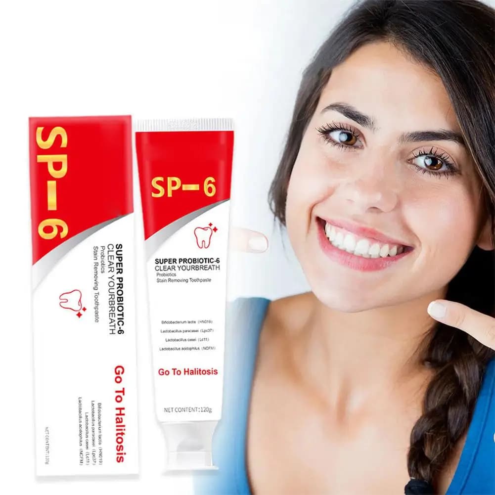 SP 6 Probiotic Slinging toothpaste Oral hygiene of refreshing breath with toothpaste and probiotics Teeth whitening 120g