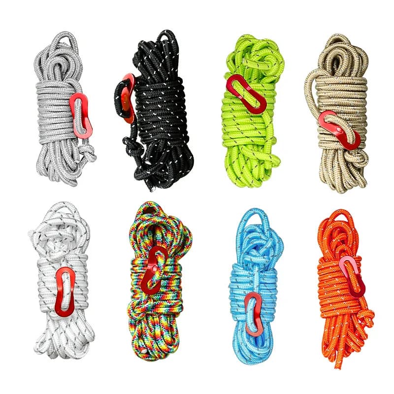 6 mm ultralight camping tent ropes with aluminium adjustable tent Guyline outdoor camping for tent, climbing, hiking