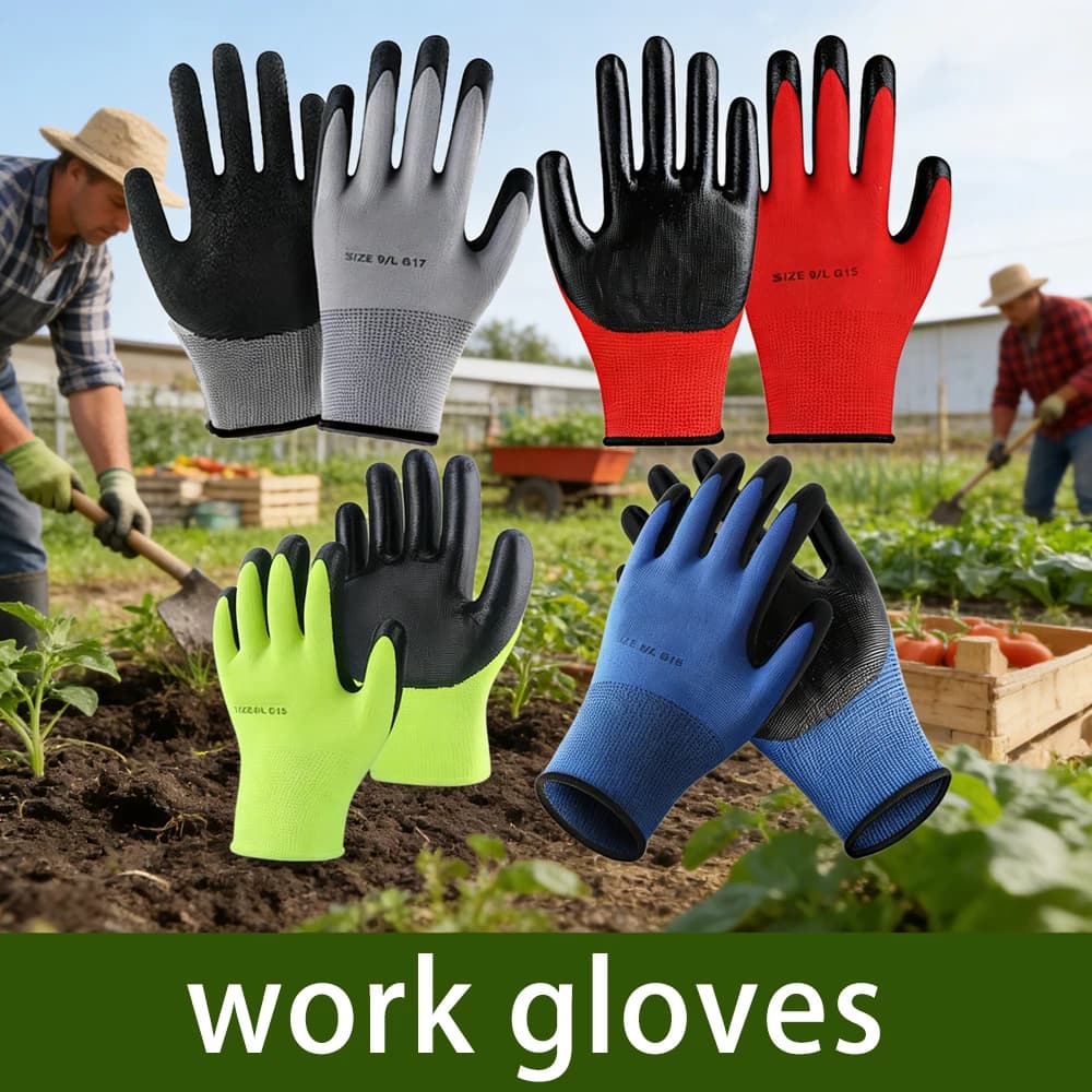 1/6/12/24 paia di guanti da lavoro multifunzionali e resistenti con rivestimento in lattice, adatti per la movimentazione di merci, il giardinaggio e i cantieri edili