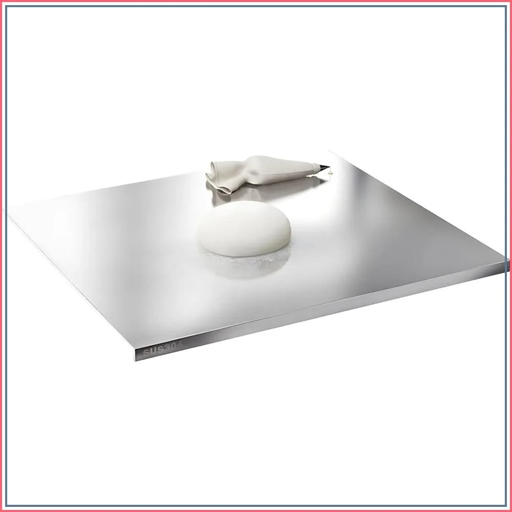 304 Stainless Steel Cutting Board, Non-Slip Silicone Mat, 19.6x23.6x0.06in, Easy Clean