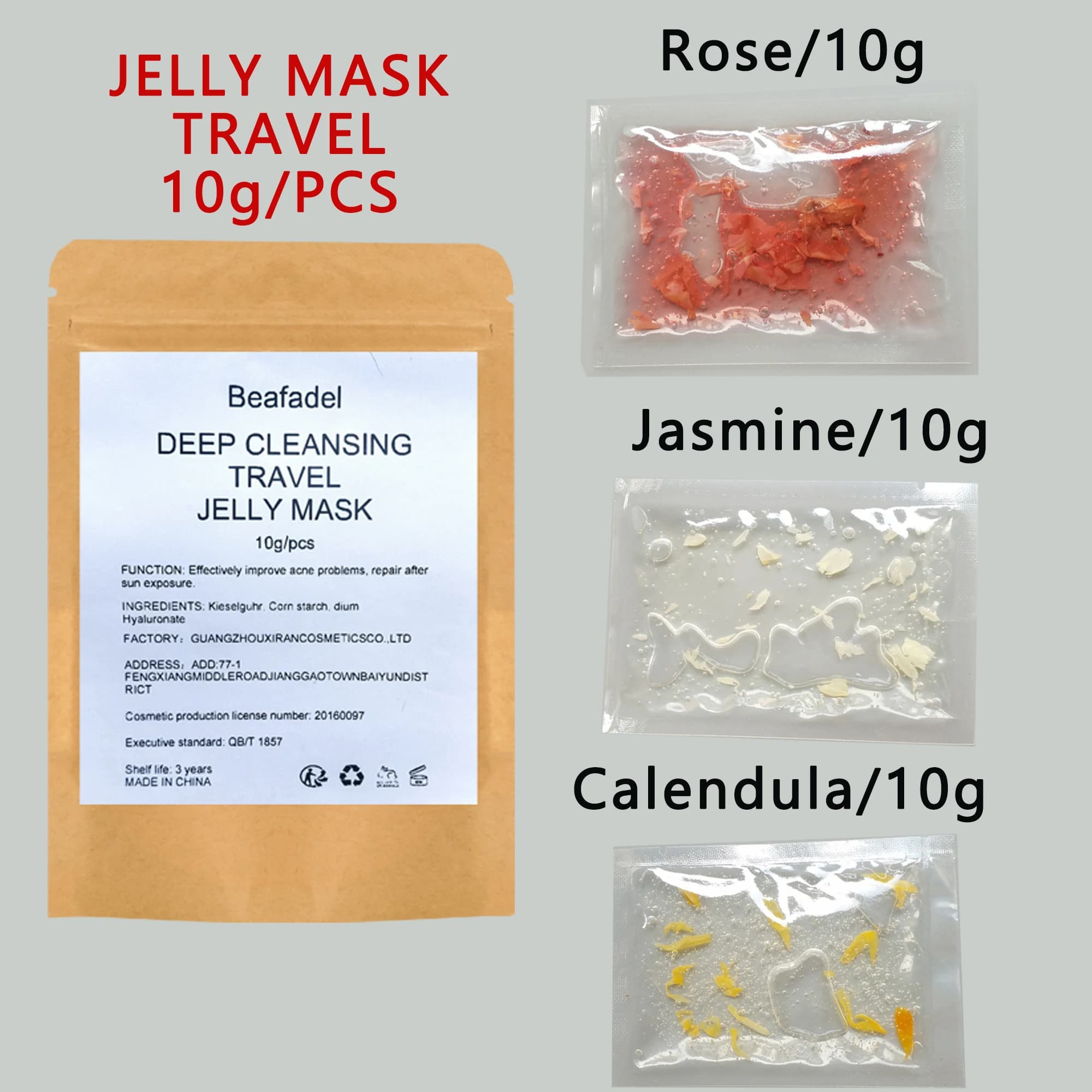 Hydro Rose Jelly Mask Trial Size Travel Pack 10g Calendula Jasmine Sleep Mask Night Moisturizing Razor Face Care