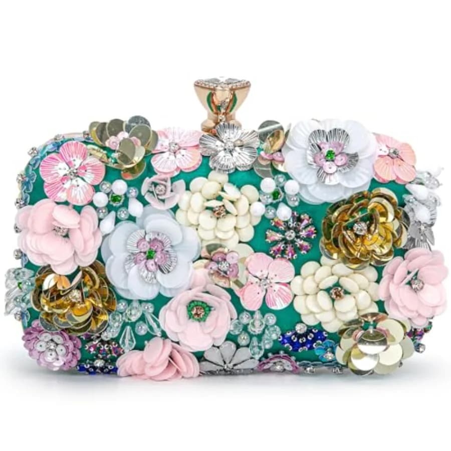 Women Clutches Flower Evening Handbag Chain Strap Shoulder Bag handbag Wedding bag purse