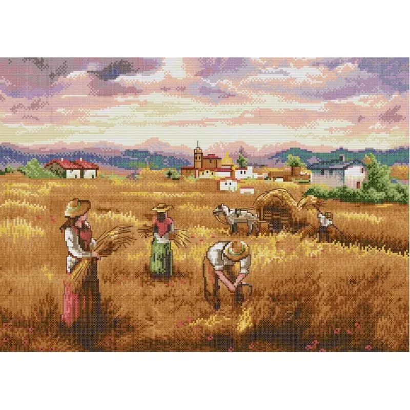 Kit punto croce paesaggio raccolto autunnale 14ct 16ct 11ct tela bianca contati tessuto stampato set da cucito decorazioni per la casa fai da te artigianato