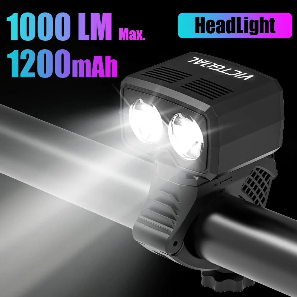 1000 lumen Bicycle Headlight Waterproof Bike Front Light USB MTB LED Handlebar Lamp Road helmet Accessories