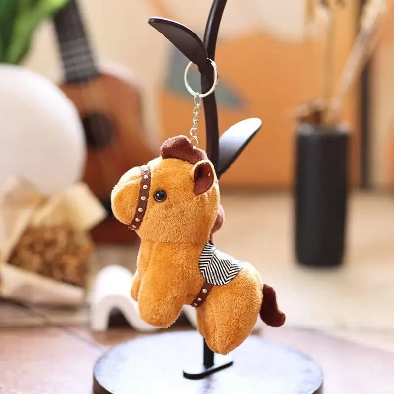 Cavalli da appendere in peluche da 12 cm ​ Portachiavi con cavallo di peluche per bambola, simpatico pony, zaino, ornamenti, ciondolo, giocattolo per bambini