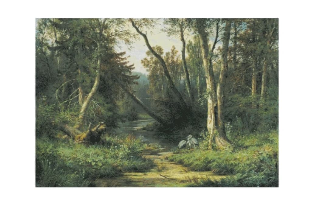 Kit da ricamo Paesaggio e Heroni 18CT 16CT 14CT, kit punto croce non stampato, arte ricamata fai da te, lavori manuali, decorazioni per la casa
