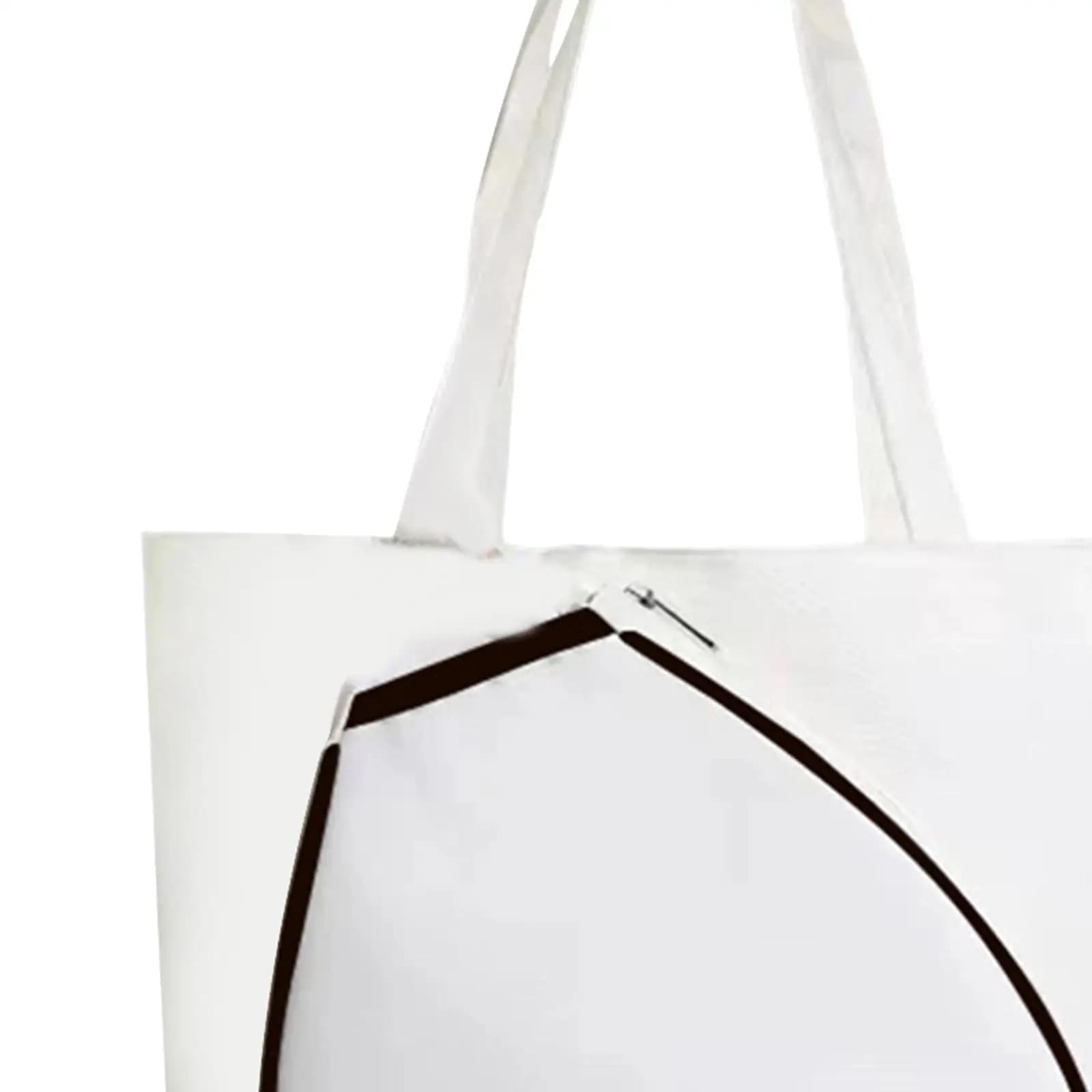 Tennis Racket Bag Canvas Large Capacity Sports Tote Lightweight Shoulder Handbag for Cycling Commuting Outdoor Gym