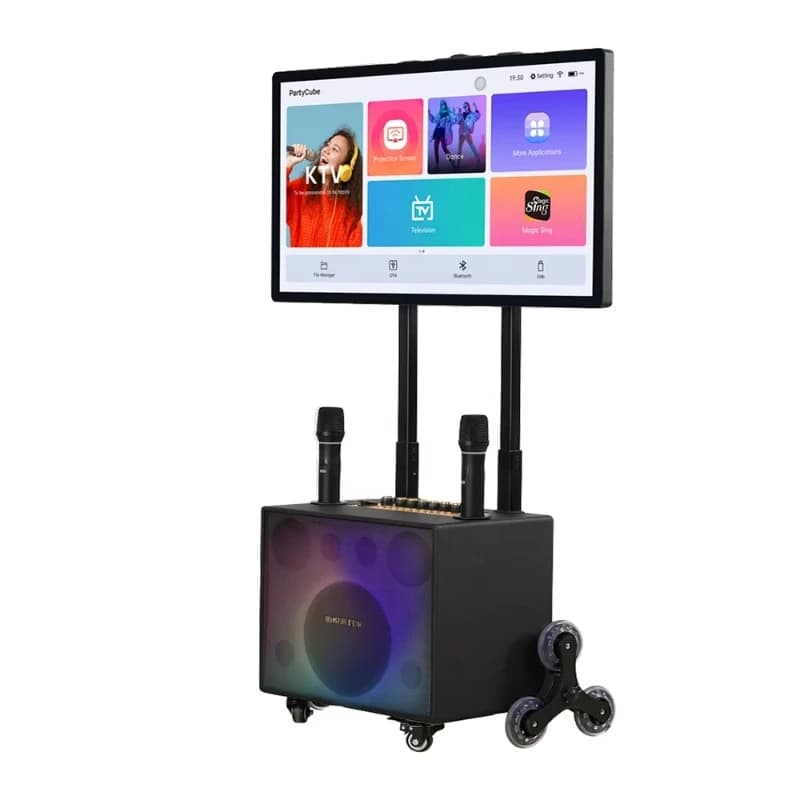 Macchina per karaoke portatile per feste riotouch all'aperto con altoparlante portatile wireless con schermo intelligente