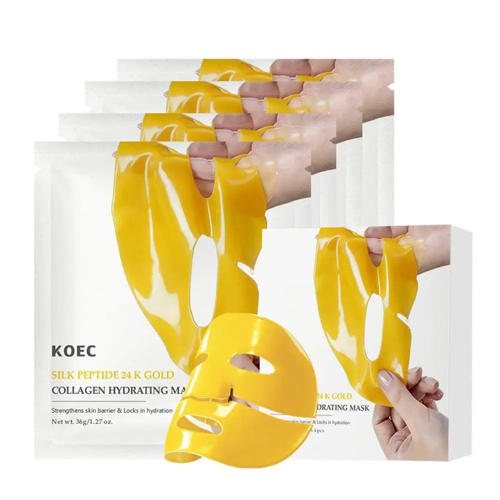 Mask Faced with Collagen and Silk Peptides, 4 Pieces / Box, Hydrating, Anti-wrinkles, Rassodante with Retinolo