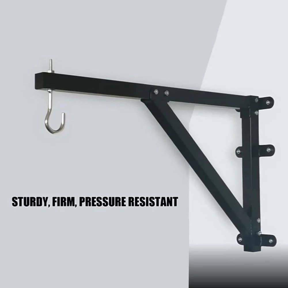 Heavy-Duty Steel Punching Bag Hanging Stand Mount Boxing Sandbag Display Rack with Wall Bracket for Gym