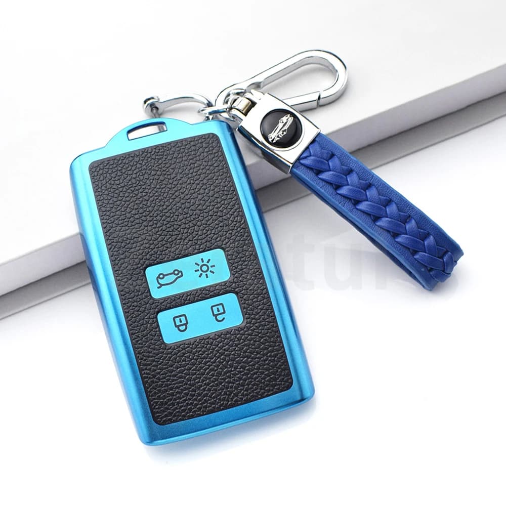 Chiave dell'automobile Caso Della Copertura Borsette Per Dacia Sandero Carta di Pelle TPU Per Renault Koleos Captur Megane Clio Scenic Talismano Arkana Fob