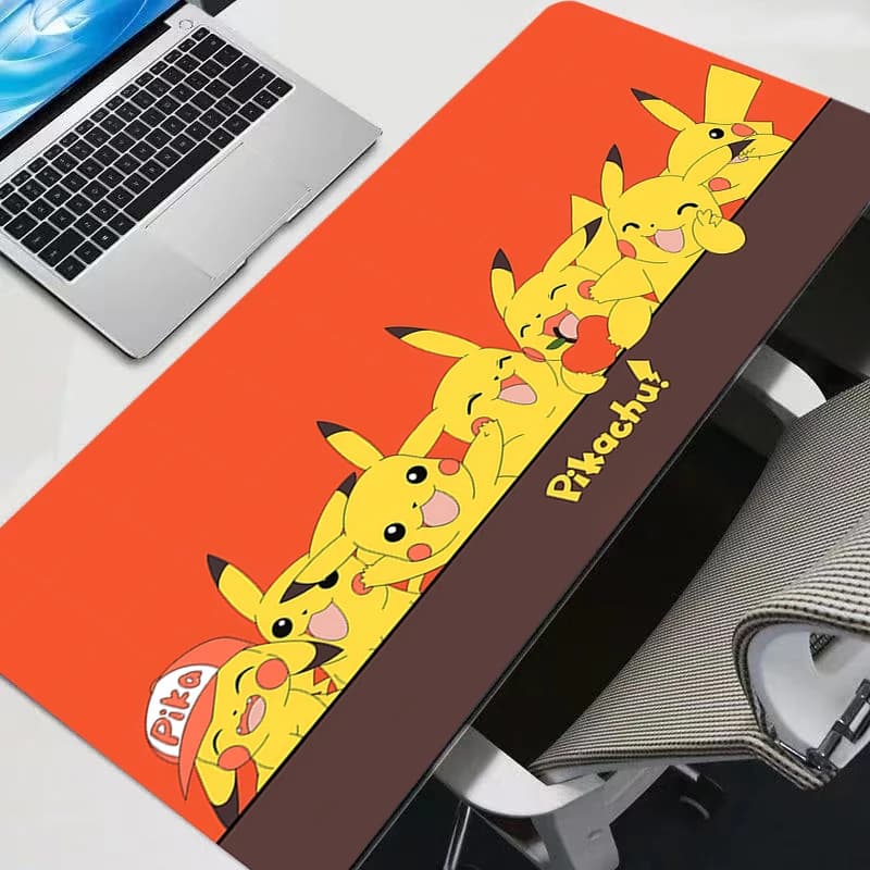 Tappetino per mouse resistente e professionale per eSports, Pokemon Pikachu, per giocatori, con bordo Speed Lock, in gomma, per scrivania, tappetino per tastiera