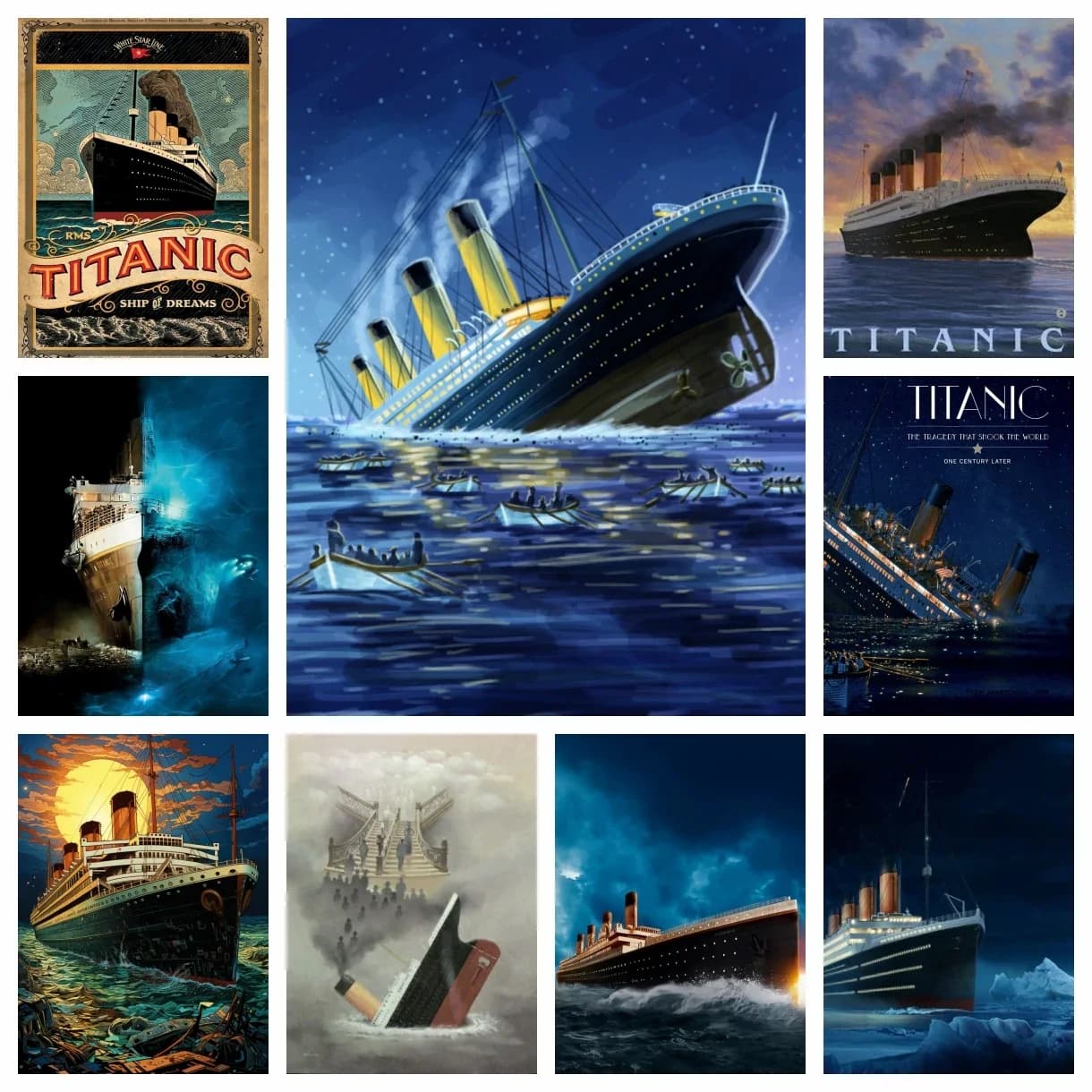 Il kit completo di pittura diamante Titanic Scena di film Diamante 5D Mosaico Punto croce Strass Immagini d'arte Ricamo Decorazione della parete