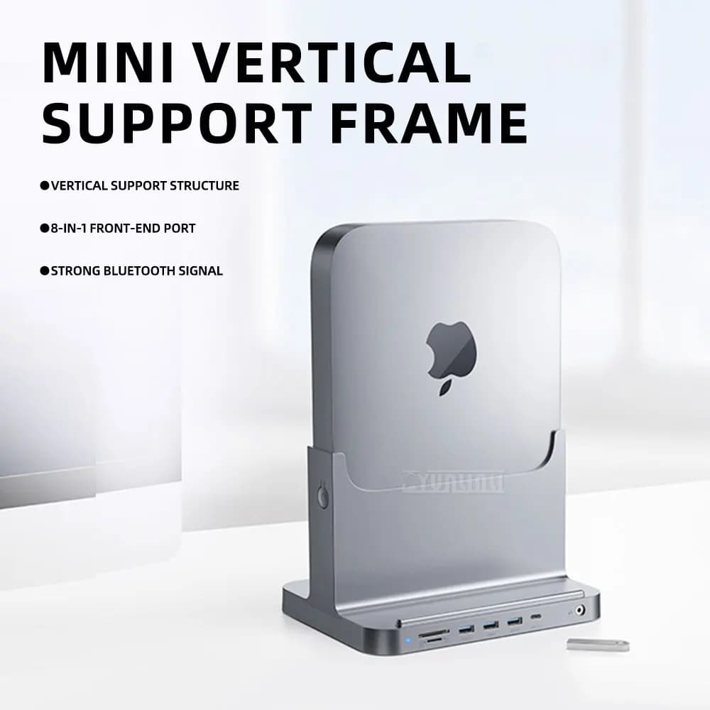Compatible for Apple Mac mini Base; Multifunctional Laptop Stand and Computer Storage Rack