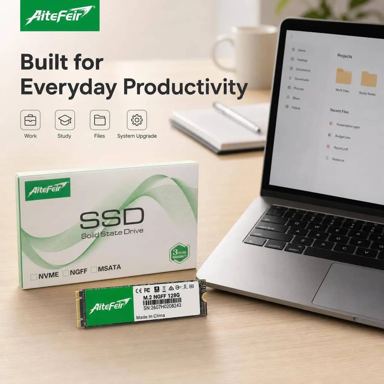 AiteFeir M.2 NGFF SSD 1TB 512GB 256GB 128GB Internal Hard Drive SSD M.2 2280 Solid State Drive Hard Disk For Laptop Computer