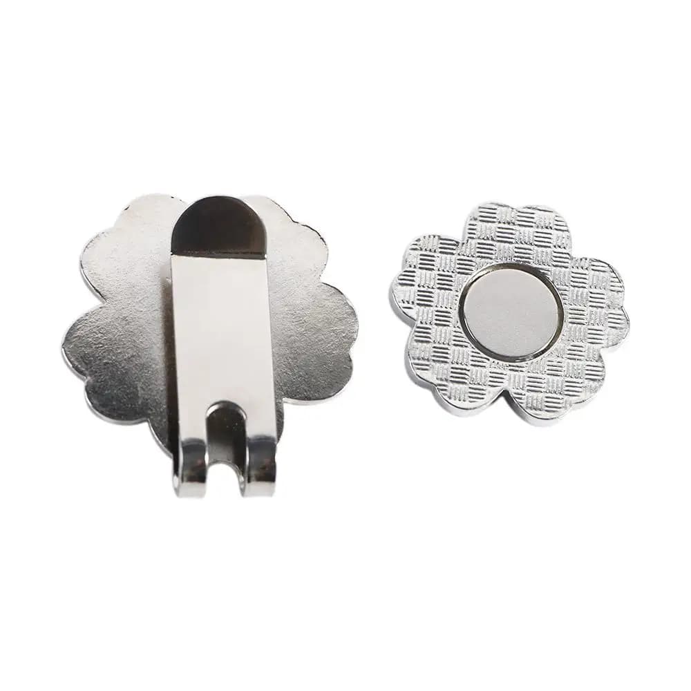 Strumento per accessori per golfisti Ausili per l'allenamento del golf Segno di posizione della palla Indicatore per cappello Fiore rosa Clip per cappello da golf Allineamento del putt da golf