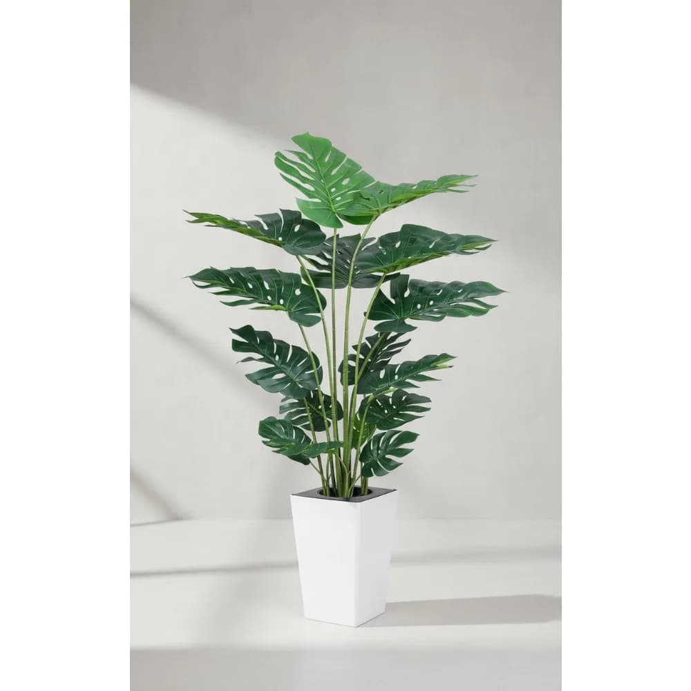 5 foot realistic artificial monster plant with silk leaves, home opening gift for indoors and outdoors
