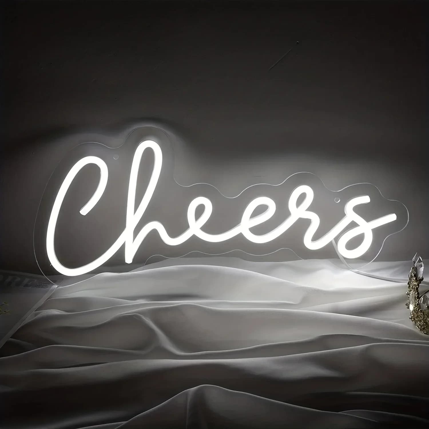 Insegna al Neon 'Cheers' per Decorazione Murale, Luce LED al Neon per Camera da Letto, Soggiorno, Compleanno, Club, Matrimonio, Bar, Decorazione 'Men Cave', Lampada Dimmerabile