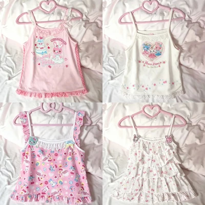 Sottocultura T-shirt Donna Casual Y2k Crop Top 2000s Vintage Harajuku Tees Chic giapponese Kawaii Harajuku T Shirt Carro armato Magliette