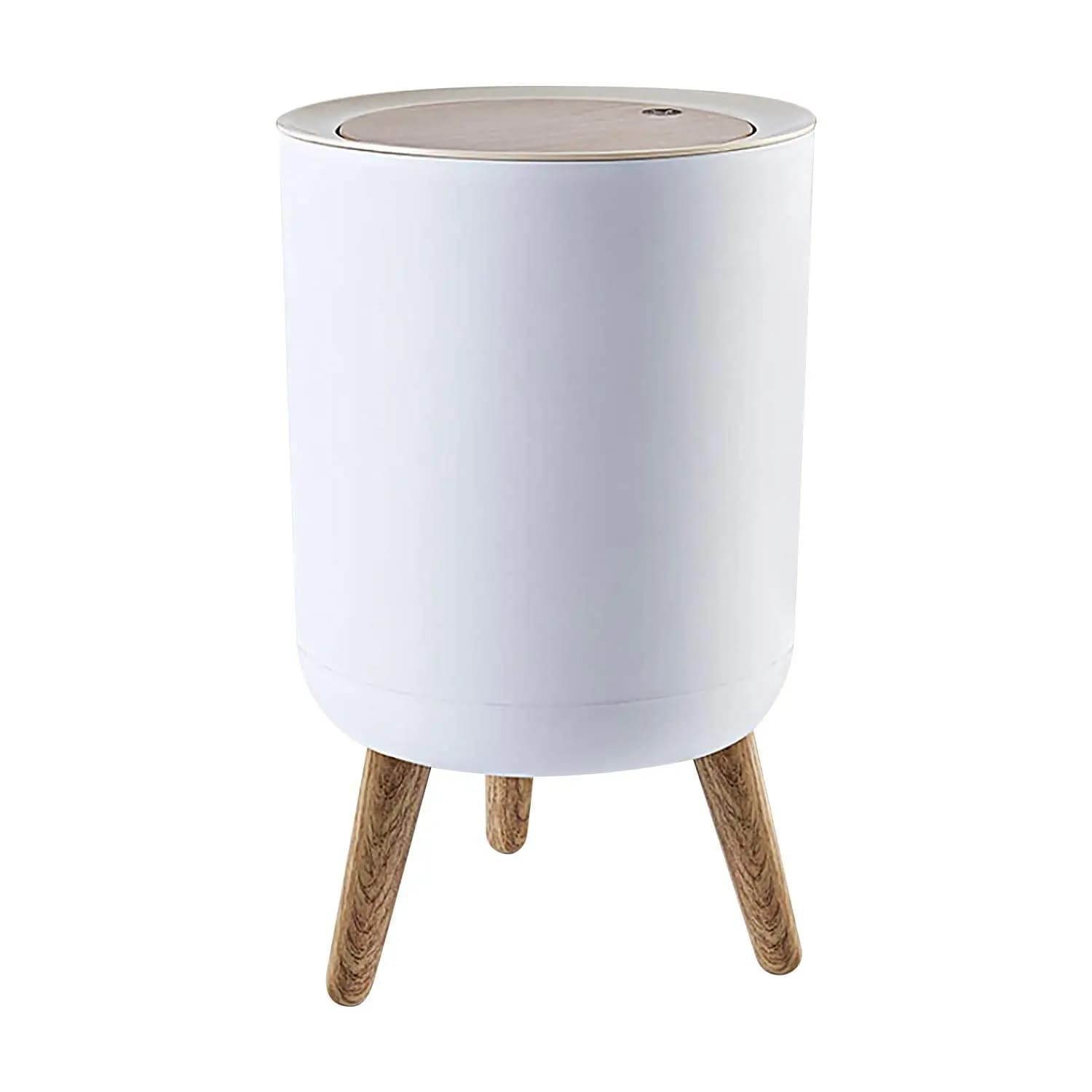 Cestino per Rifiuti con Coperchio a Pressione da 7L, Moderno Contenitore per Cucina, Bagno, Camera da Letto, Ufficio, Esterno, Resistente ai Cani