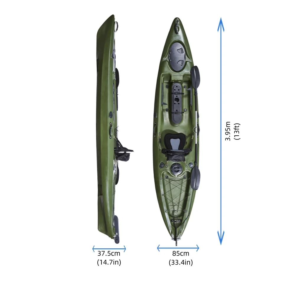 Kayak da Pesca LSF Waterplay Crafts Monoposto Sit-On-Top con Pagaia 3,95m, Kayak Singolo per Escursioni all'Aperto in Vendita