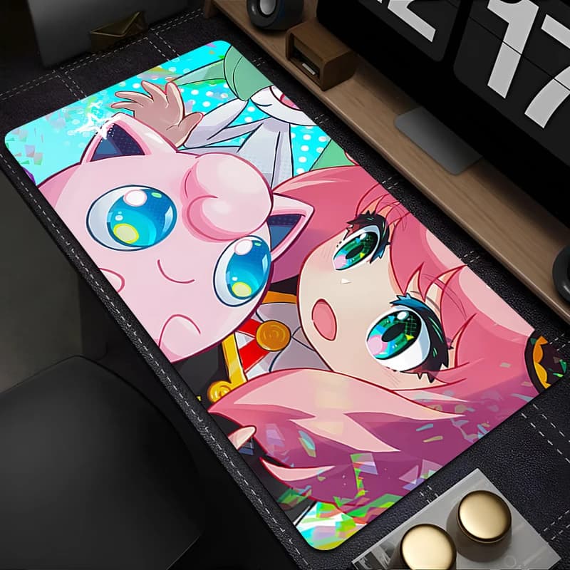 Game mouse mat 90x40 cm Pokemon Jigglypuff, large computer mat, desk mat, PC mat, keyboard accessories, table mat