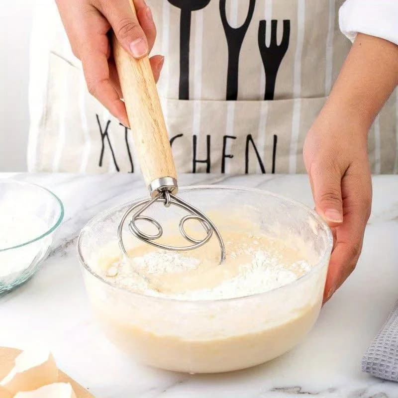 Impastatrice manuale Frusta per impasto danese Frullino per le uova in acciaio inossidabile Torta Pasticceria Farine Frullatori Utensili da cucina per frullatore