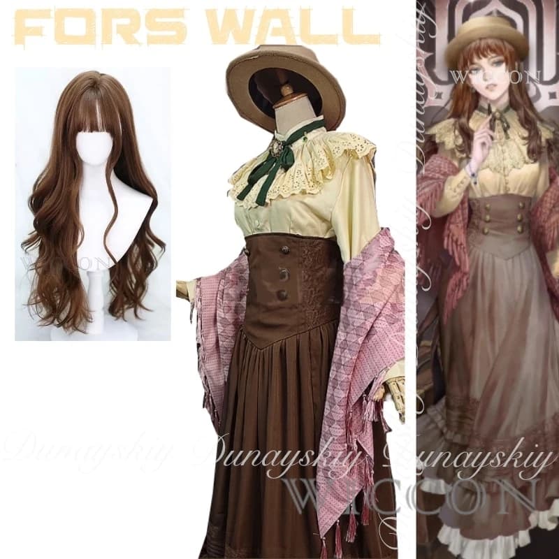 Ladies of the Mysteries Anime Fors Wall Cosplay Mago A writer of fictional beige dress and raised collar with volant Cosplay Costume