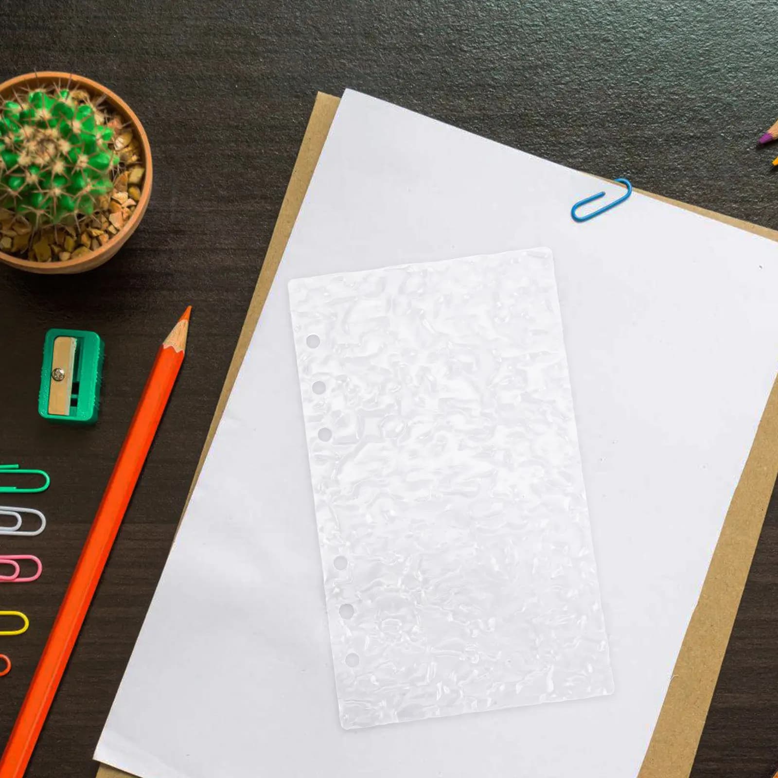 Clear Acrylic Loose Leaf Notebook Cover A6 Refillable Transparent Binder Shell for Students Planners Budget Organizers Office
