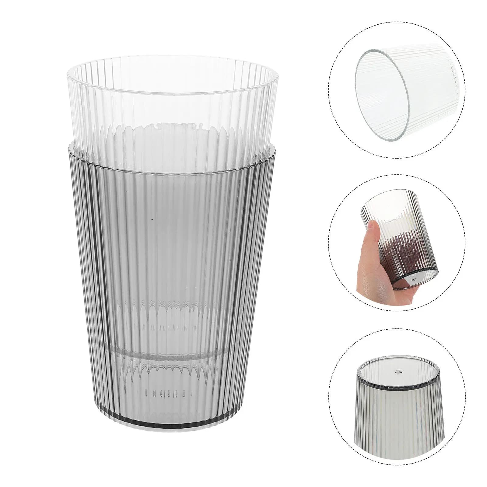 Set di 2 Bicchieri Minimalisti per Coppie, Portaspazzolini Trasparenti Infrangibili, Bicchieri da Bagno per Dentifricio e Risciacquo