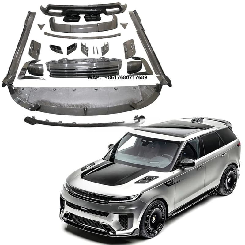 Car Parts for 2024 Rover Range Sport SV Mansry Style Dry Carbon Fiber Front Rear Bumper Lip Diffuser Wing Side Skirts Body Kit