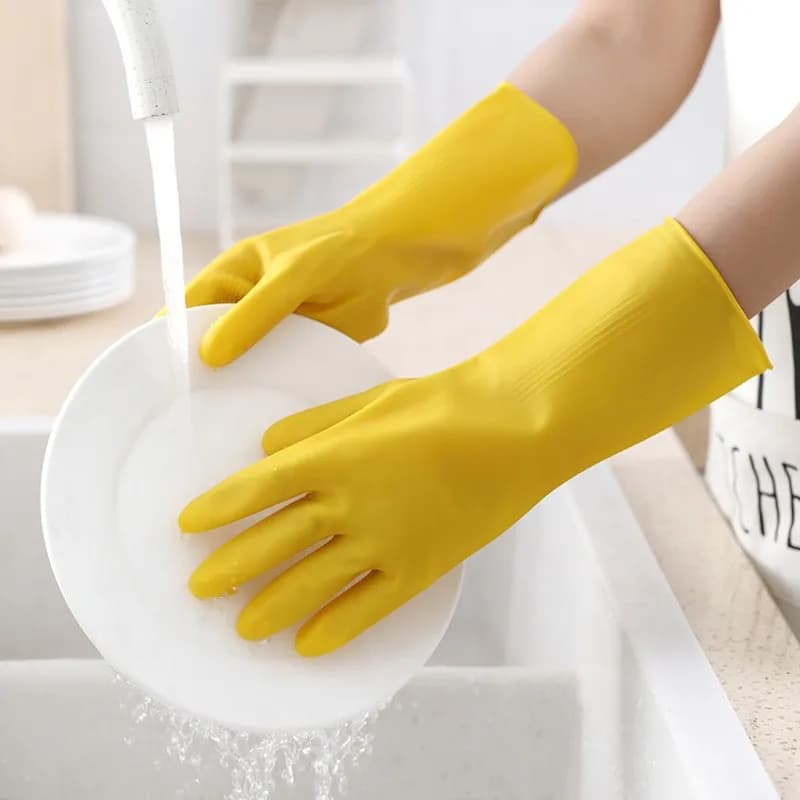 5 paia di guanti per lavare i piatti in lattice da donna impermeabili per la cucina della casa, ciotola per lavare i vestiti, pulizia delle verdure per la casa