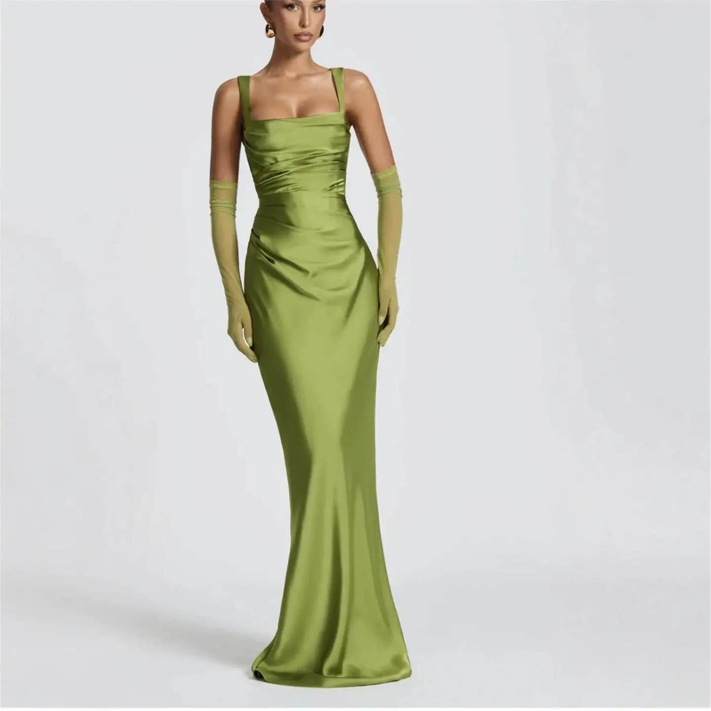 Sexy Sleeveless Strapless Color Slimming Dress High Waist A-Line Skirt Style Citywalk Suitable for All Ages
