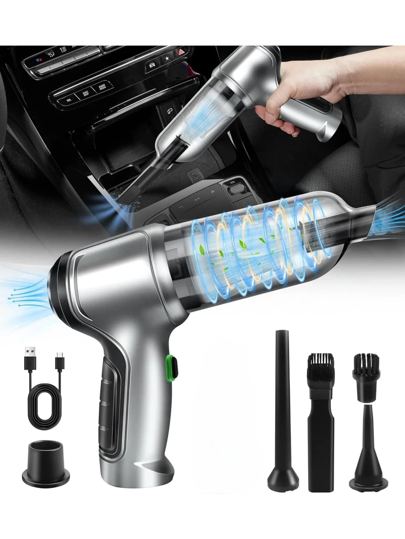 Aspirapolvere per auto Aspirapolvere portatile senza fili 95000PA Mini aspirapolvere portatile ad alta potenza con forte aspirazione per la casa dell'auto