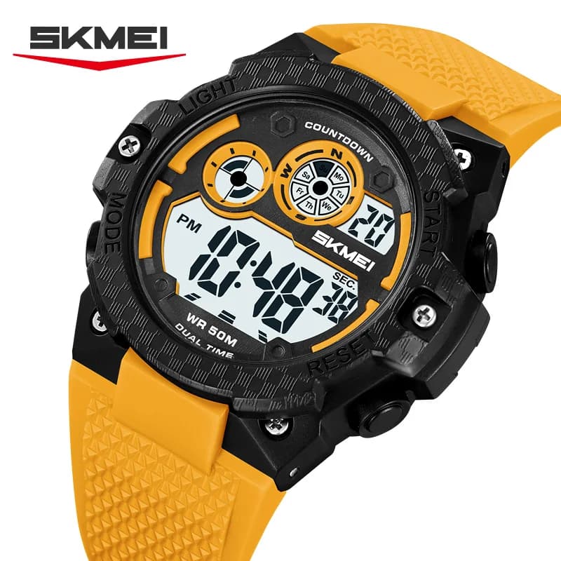 SKMEI 2337 Orologio da polso digitale da uomo di moda Calendario luminoso Multifunzione impermeabile Sport all'aria aperta Orologi elettronici per uomo