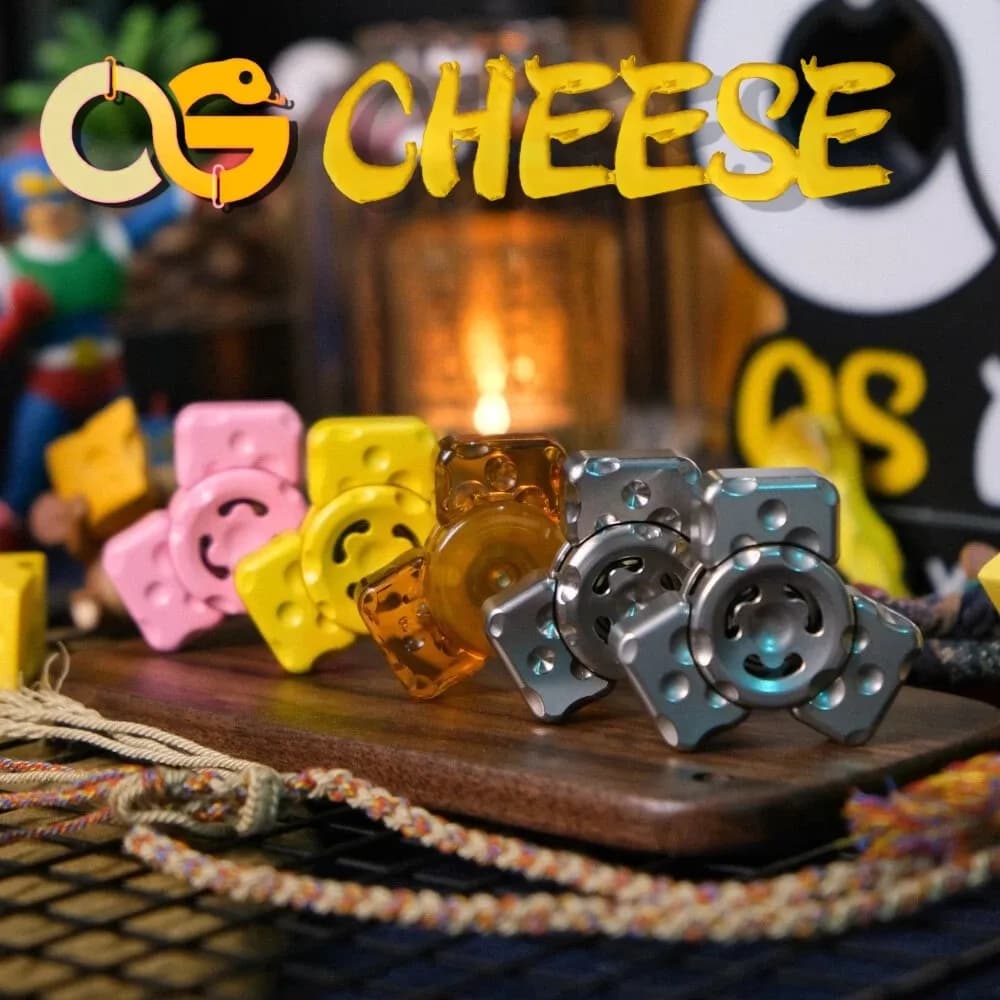 Mini Fidget Spinner OS EDC CHEESE, Giocattoli Antistress per Adulti, Accessori da Scrivania, Gadget per Alleviare l'Ansia