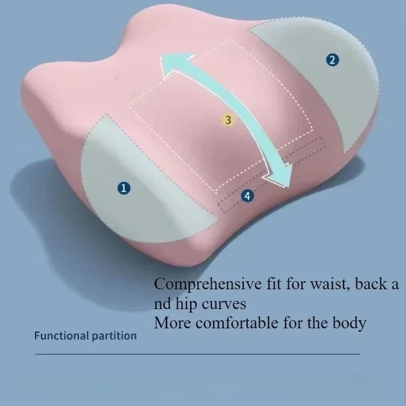 Speciale cuscino di supporto lombare Cuscino per la vita Cuscino lombare per il sonno Cuscino lombare ergonomico morbido e confortevole Memory Cotton Bed Supporto per la schiena lombare