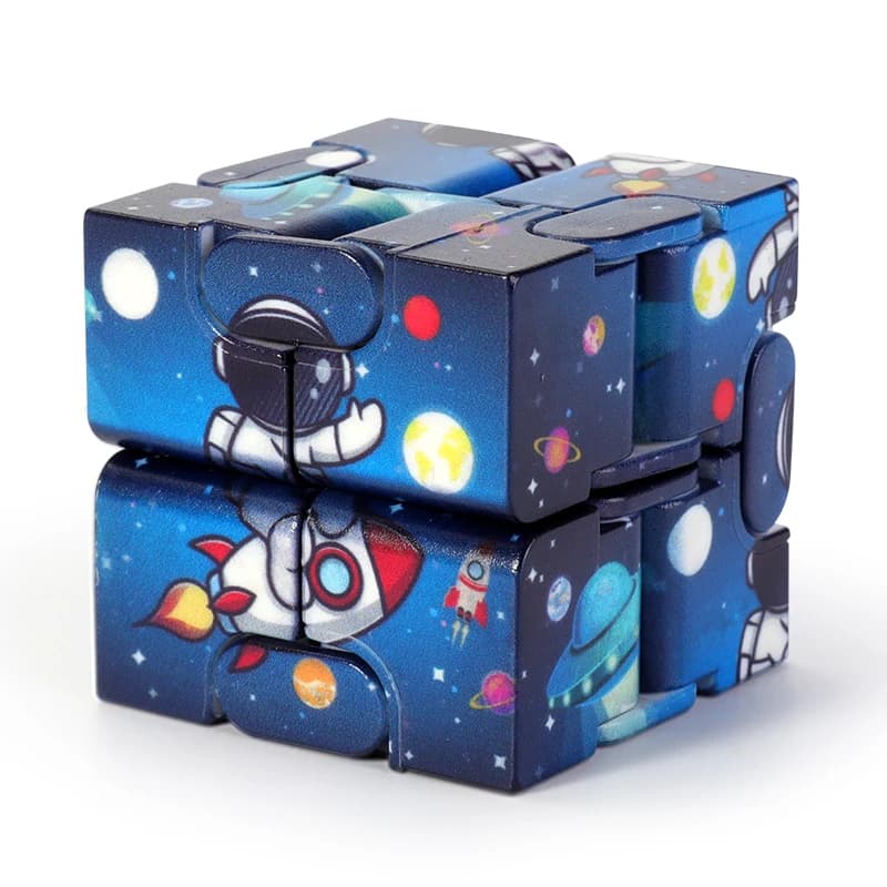 Set of versatile and colorful Christmas toys with colorful starry cube and set of toys with Fidget handle
