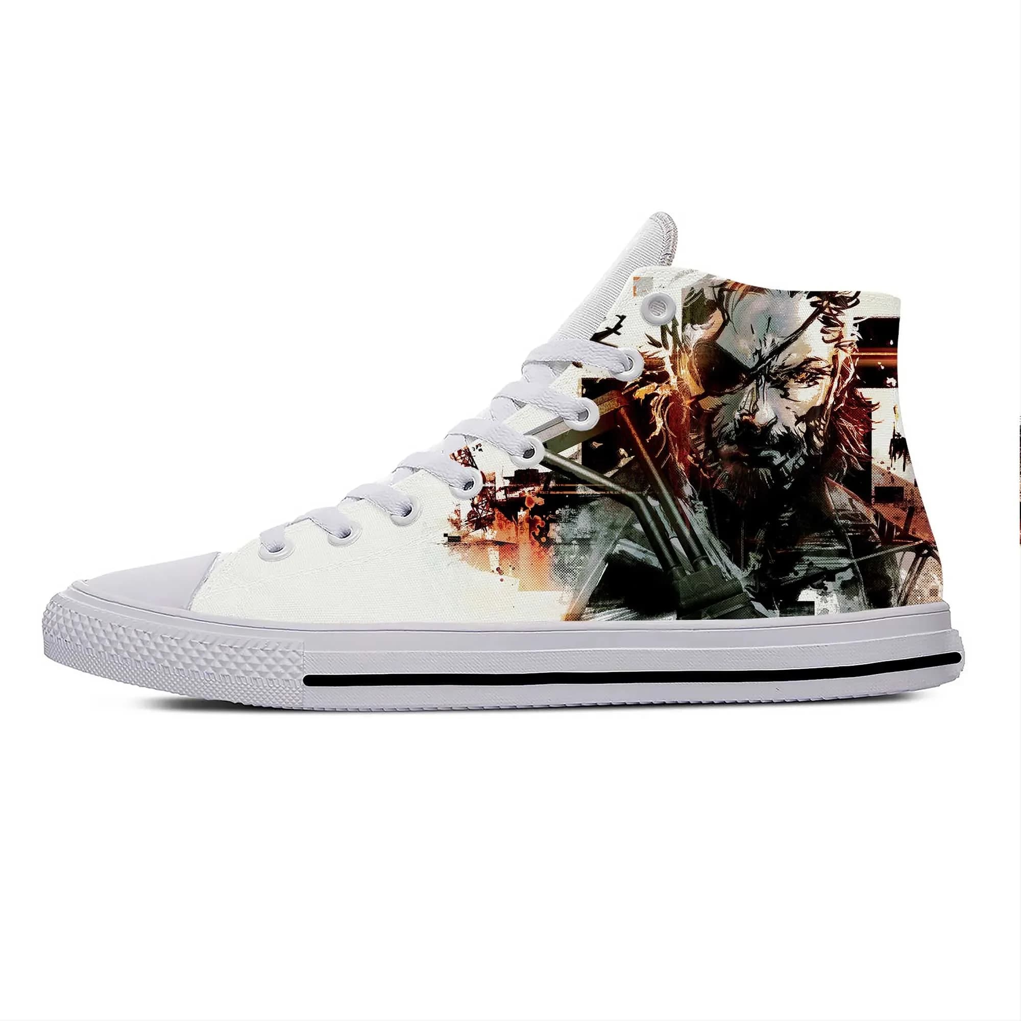 Hot Anime Cartoon Game Metal Gear Solid Divertenti Scarpe casual Traspiranti Uomo Donna Sneakers Scarpe da tavolo estive leggere e alte