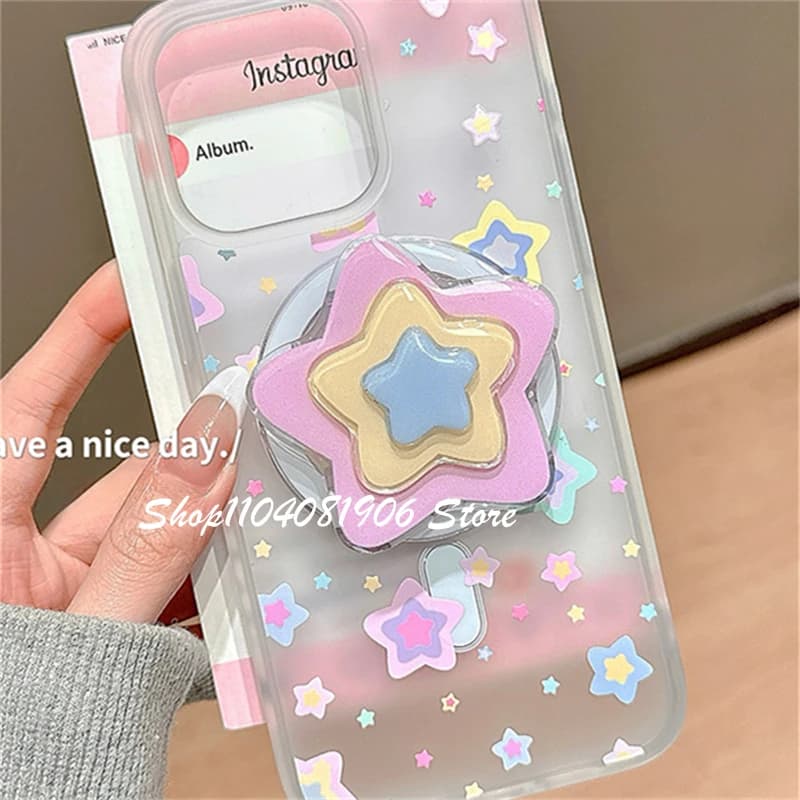 Coreano simpatico cartone animato stella supporto magnetico impugnatura Tok Griptok supporto per telefono supporto per telefono per iPhone per Pad Magsafe Smart Tok