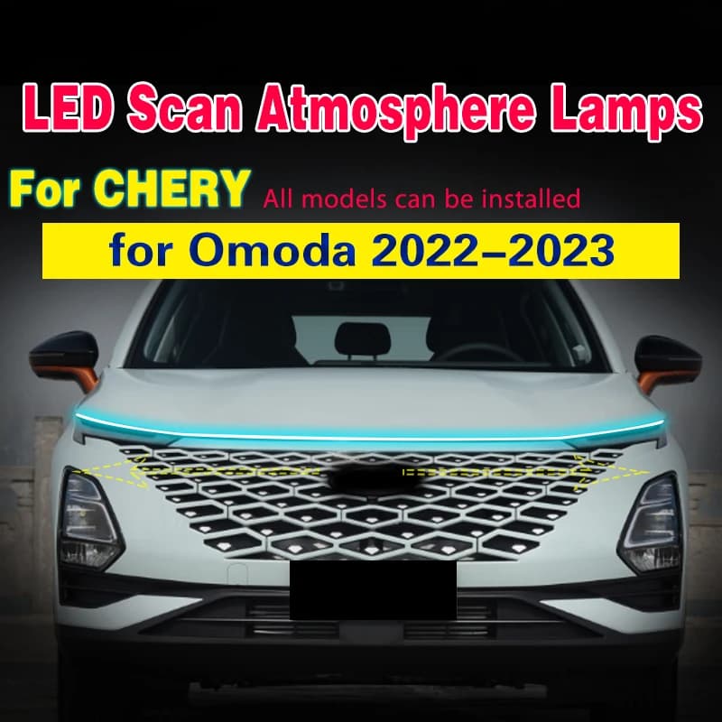 1 pz LED Luci Diurne drl fendinebbia Flessibile Per Chery OMODA 2022-2023 DRL LED Scan Avviamento Cofano Auto Lampada Decorativa