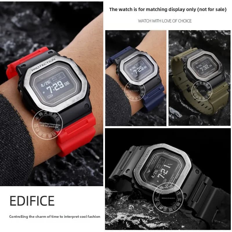 18mm Silicone Watch Strap For Casio G-SHOCK small square DW-291H DW-290 W-218H/219H A158 modified Rubber Wrist band Men Bracelet