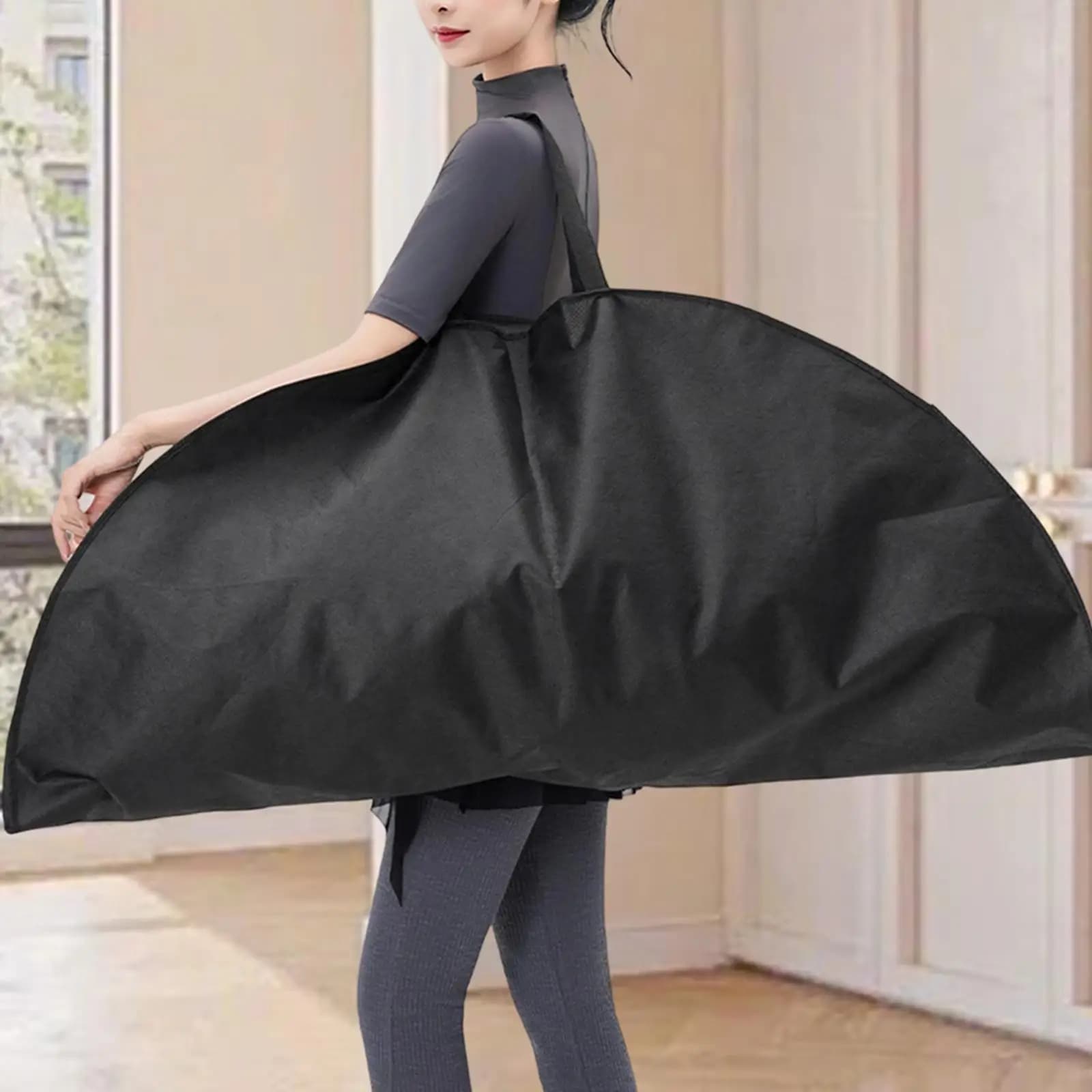 Borsa porta abiti nera extra large per costumi da ballo, borsa tote di lusso da donna per appendere vestiti