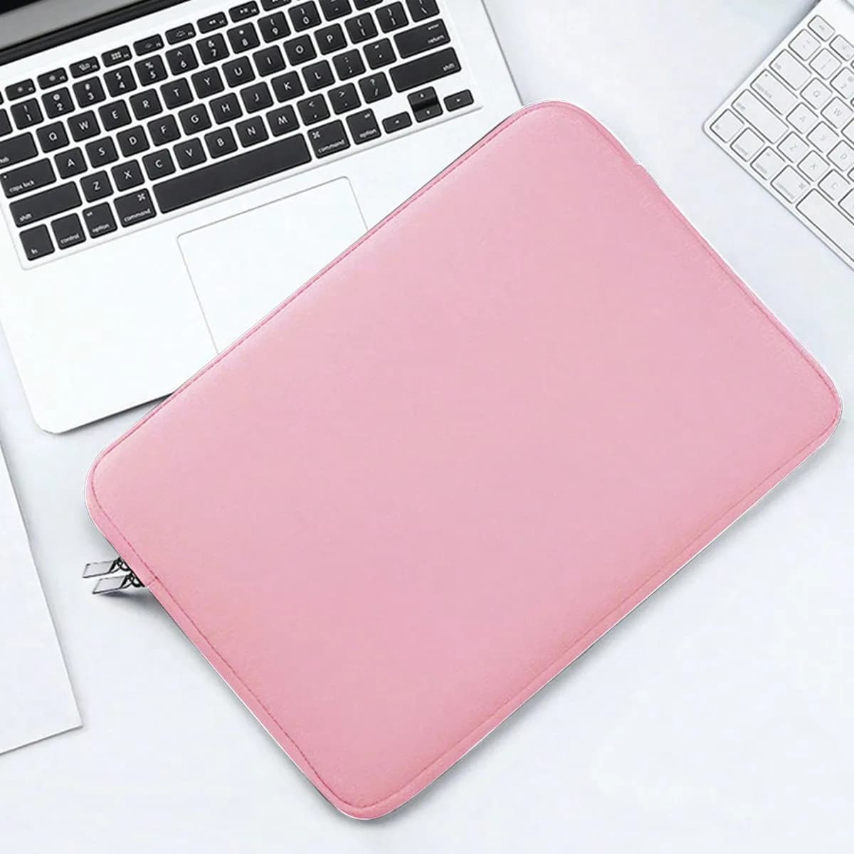 Custodia per laptop stile casual, design con doppia cerniera, copertura protettiva anticaduta, borsa per computer da ufficio aziendale sottile e portatile