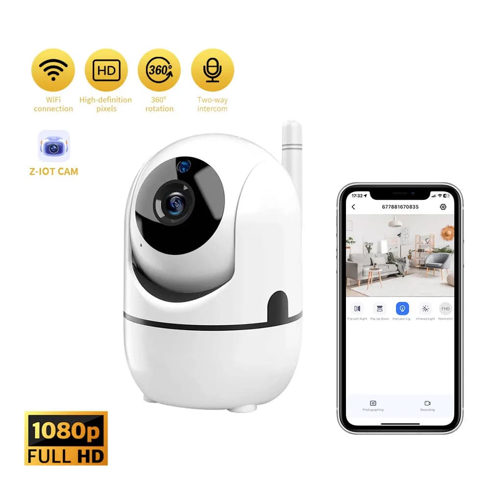 Telecamera IP WiFi intelligente XHR Videocamera di sorveglianza audio bidirezionale con tracciamento automatico Telecamera per baby monitor di sicurezza domestica per interni