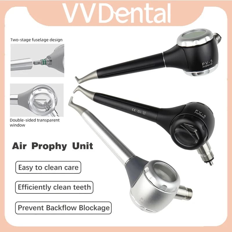 VVDental Air Polisher Teeth Whitening Spray Oral Hygiene Cleaning Air Flow Prophy Jet Unit 2/4 Holes Dental Sandblasting Machine