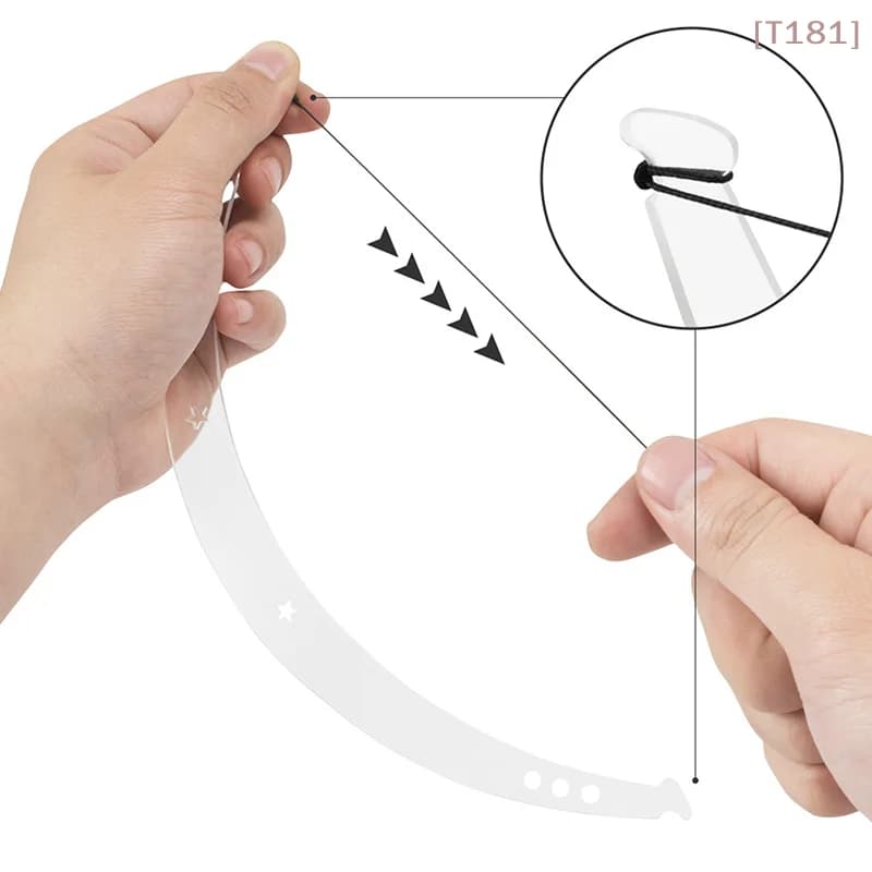 Righello a forma di arco e freccia per microblading e trucco permanente, per la mappatura e la misurazione delle sopracciglia, ideale per tatuaggi pre-inked e PMU, con pratico contenitore.