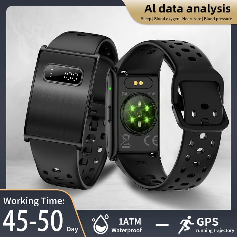 Braccialetto Smart AI per la Salute 2026, Fitness Tracker con Monitoraggio Frequenza Cardiaca e Pressione Sanguigna, Impermeabile, Contapassi, Smartwatch per Android e iOS