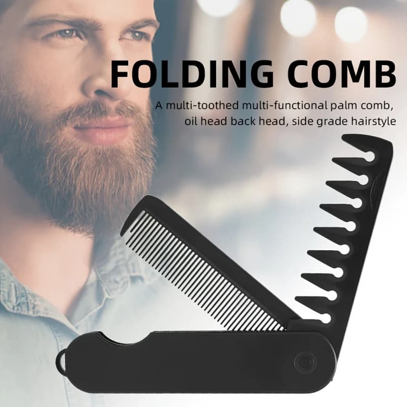 Multifunctional Folding Pet for Barbiere, Plastic Toothbrush for Hair and Barba, Styling Two Tool in One